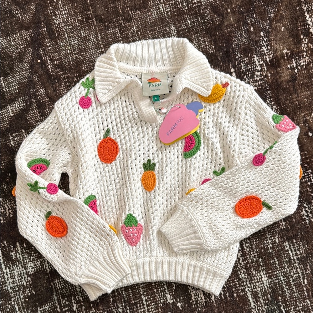 🆕 FARM Rio children’s crochet fruit sweater